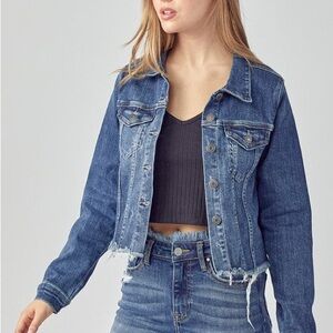 Cropped Blue Denim Jacket